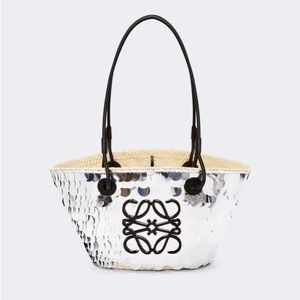 LOEWE | x Paula's Ibiza Anagram Small Sequins Basket Shoulder Bag